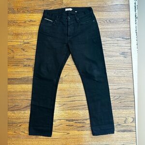 Taylor Stitch black selvedge jeans. Democratic fit. Size 34